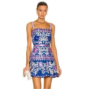 ALEXIS VENISE FLORAL EMBROIDERED MINI DRESS